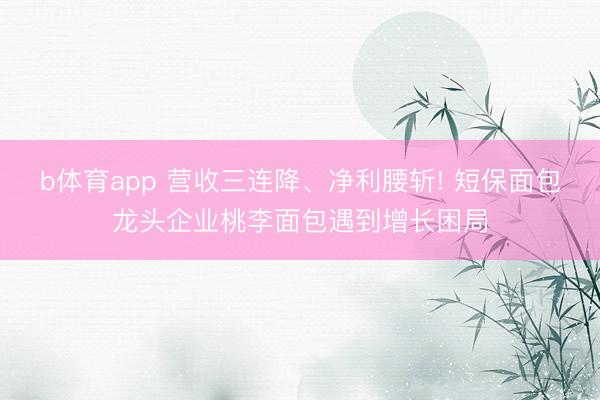 b体育app 营收三连降、净利腰斩! 短保面包龙头企业桃李面包遇到增长困局